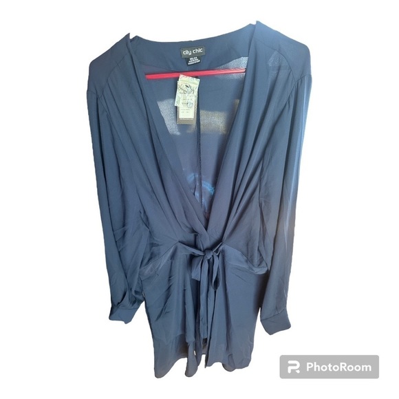 City Chic Shibara Shirt Dress/Top- Navy - NWT- Women’s Plus XXL - Picture 6 of 9